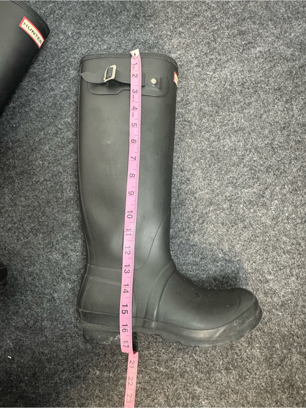 Hunter Original Tall Rain Boots Black Matte Waterproof Rubber Wellies Womens - Picture 9 of 9